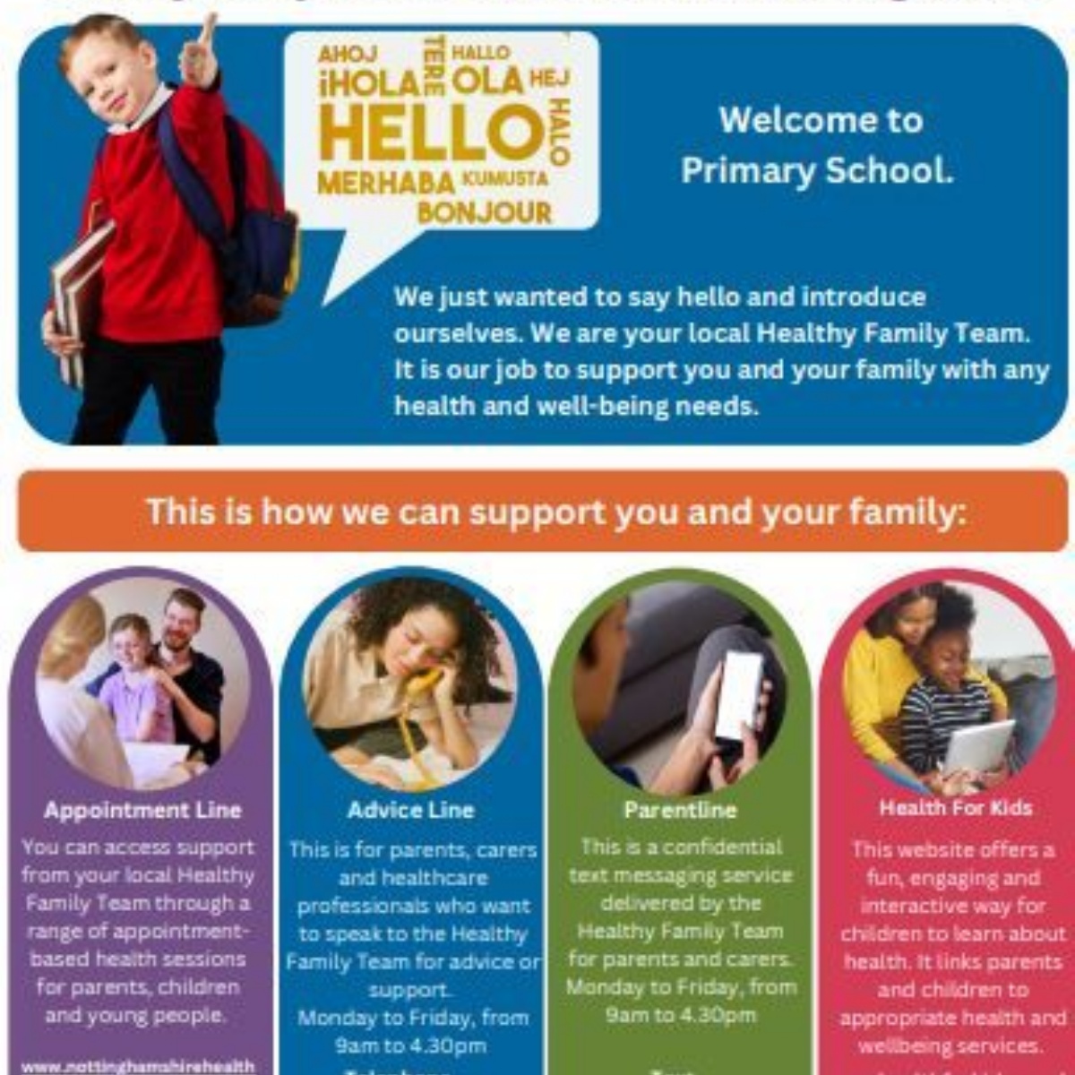 Holgate primary and nursery healthy family team information